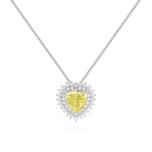 Colar Sally coração zircônias fancy yellow prata 925