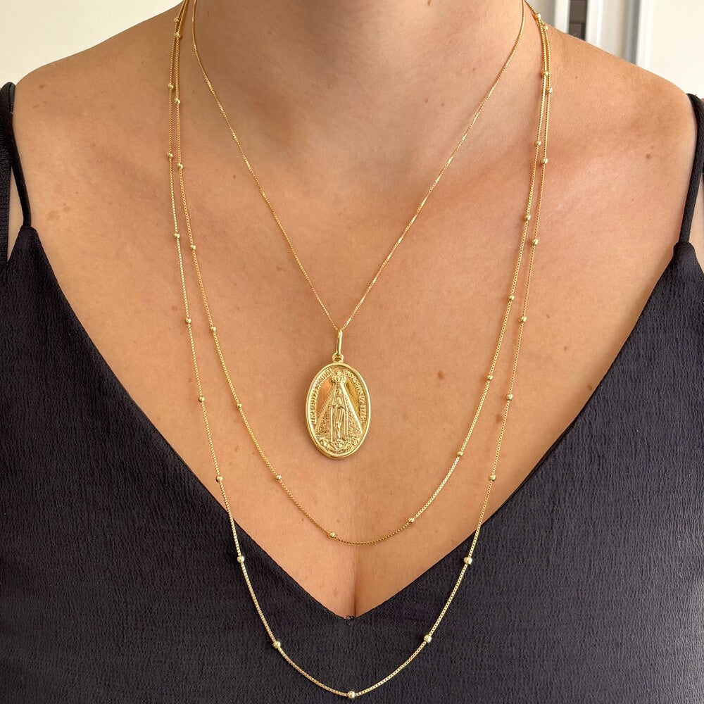 Conjunto Colar Vicky + Colar malha ouro