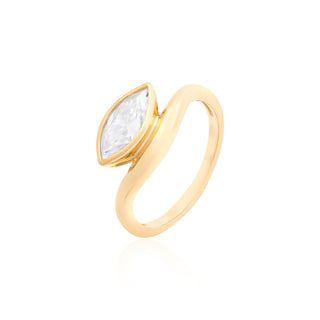 Anel Jack Moissanite prata 925 banho ouro