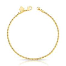 Pulseira malha entrelaçada cordão baiano ouro (2mm)