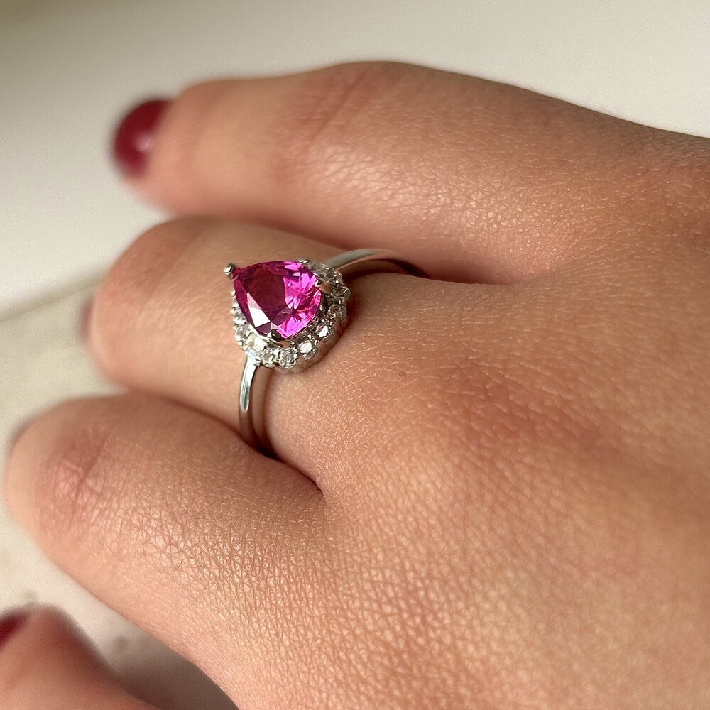 Anel Thay gota zircônia turmalina pink prata 925 - foto 3