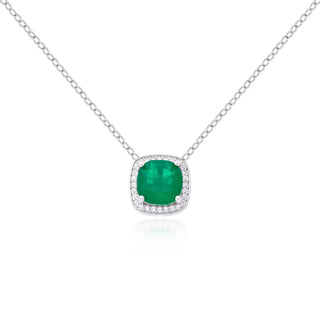 Colar Jolie quadrado esmeralda fusion prata 925