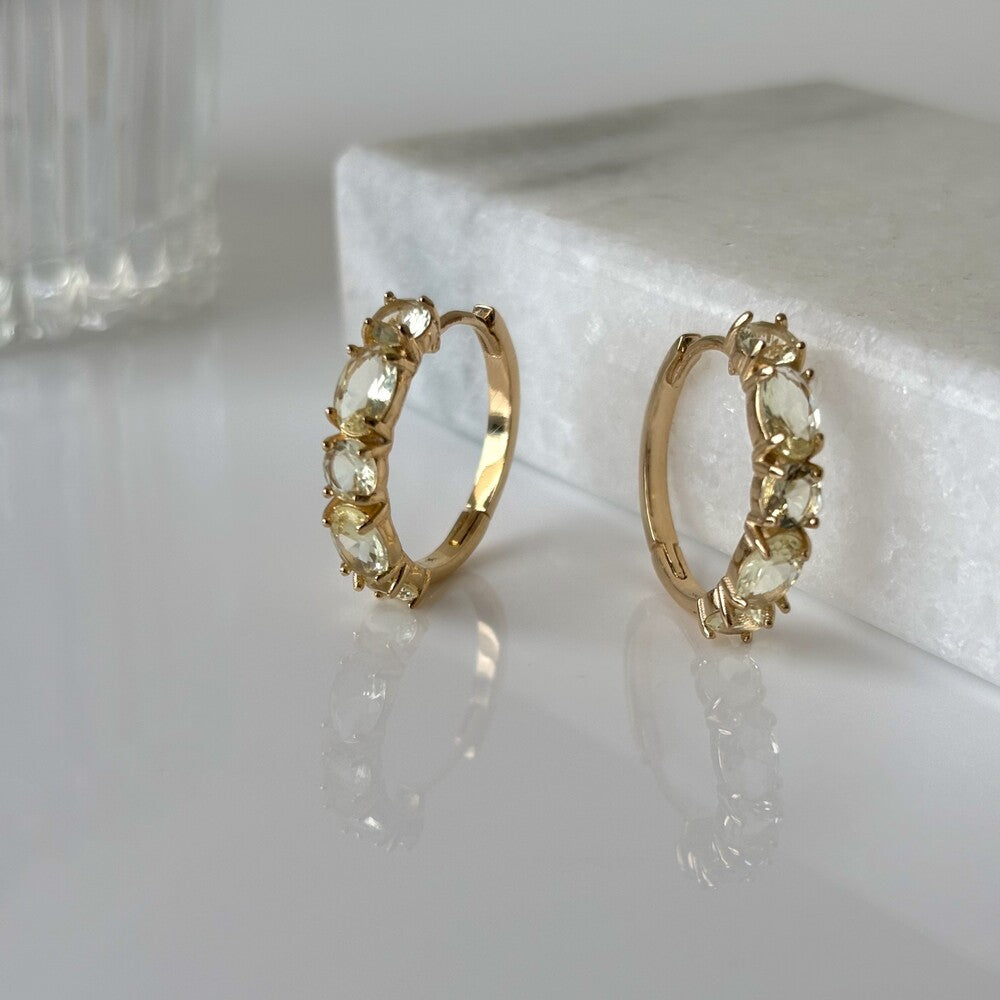 Brinco argola Lana zircônias turmalina menta ouro - foto 3
