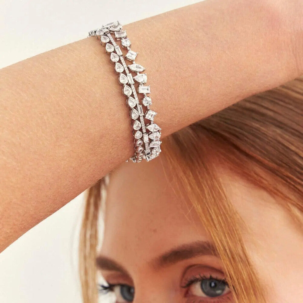 Pulseira riviera Parker zircônias brancas ródio branco - foto 2