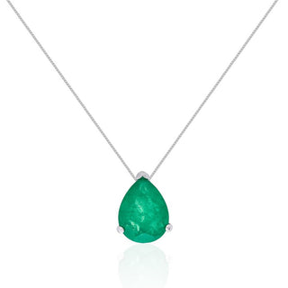 Colar Luma gota esmeralda fusion prata 925