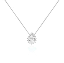 Colar Fran gota zircônia branca ródio branco