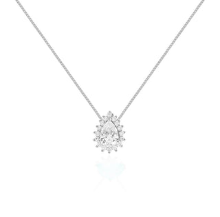 Colar Fran gota zircônia branca ródio branco
