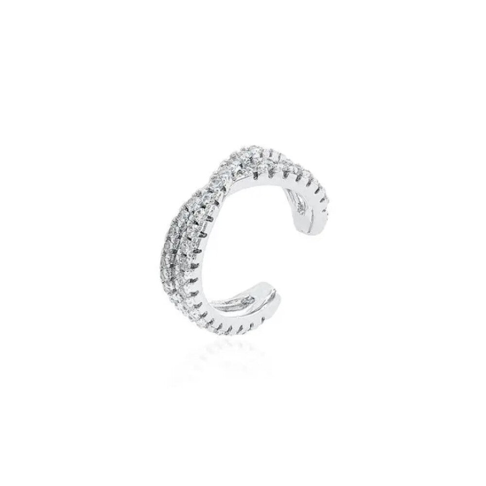 Piercing fake Alba zircônias brancas ródio branco