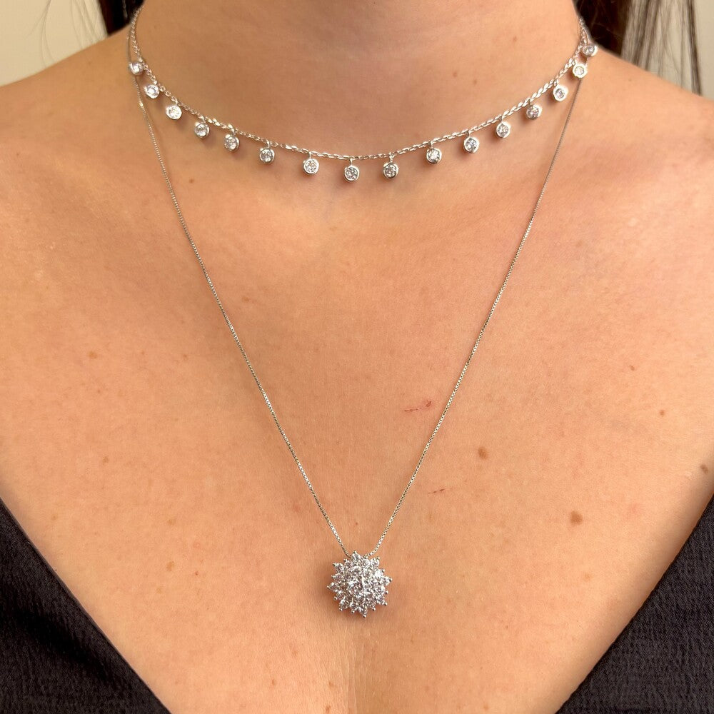 Colar Tayla cravejado com zircônias ródio branco - foto 2