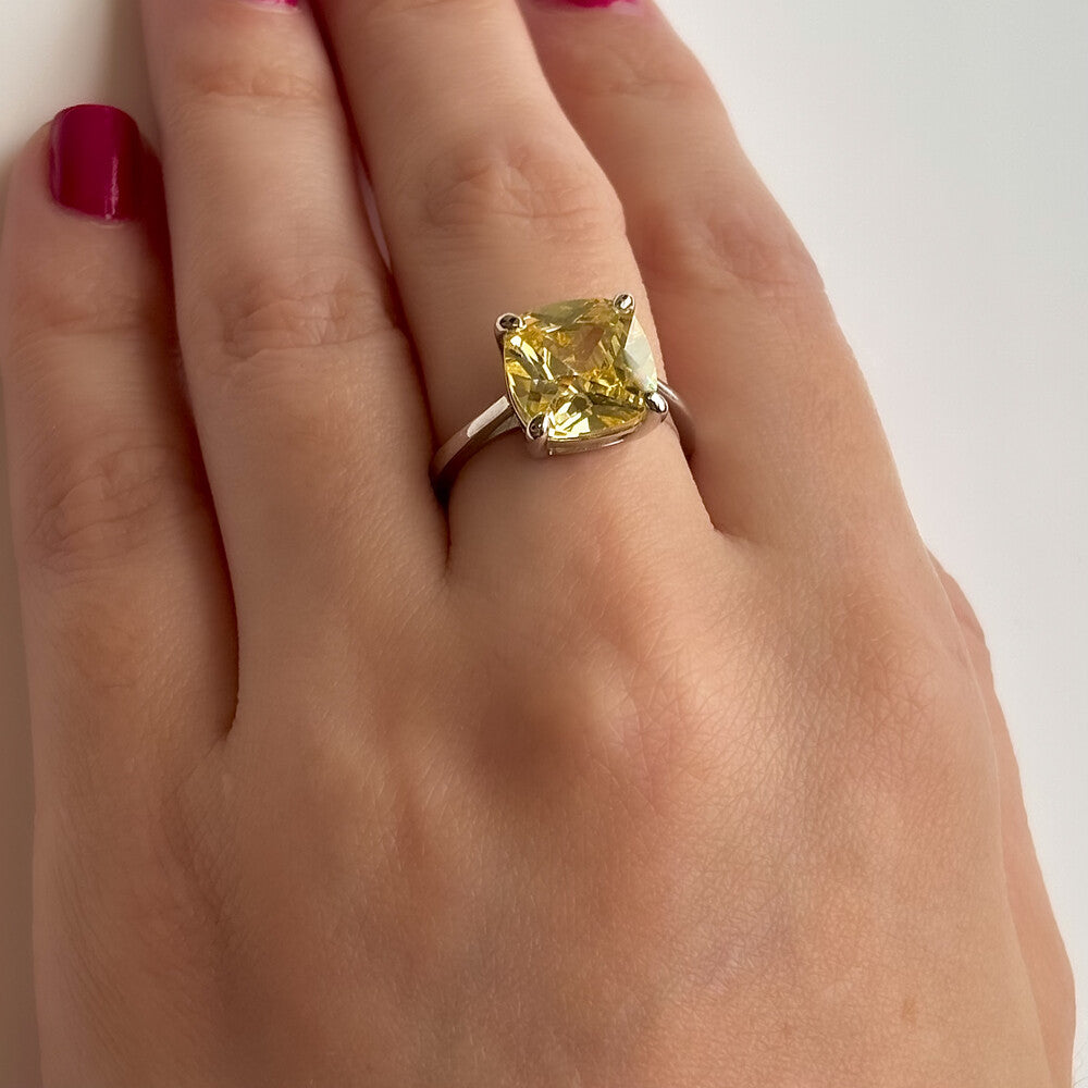 Anel Tess zircônia fancy yellow prata 925 - foto 4
