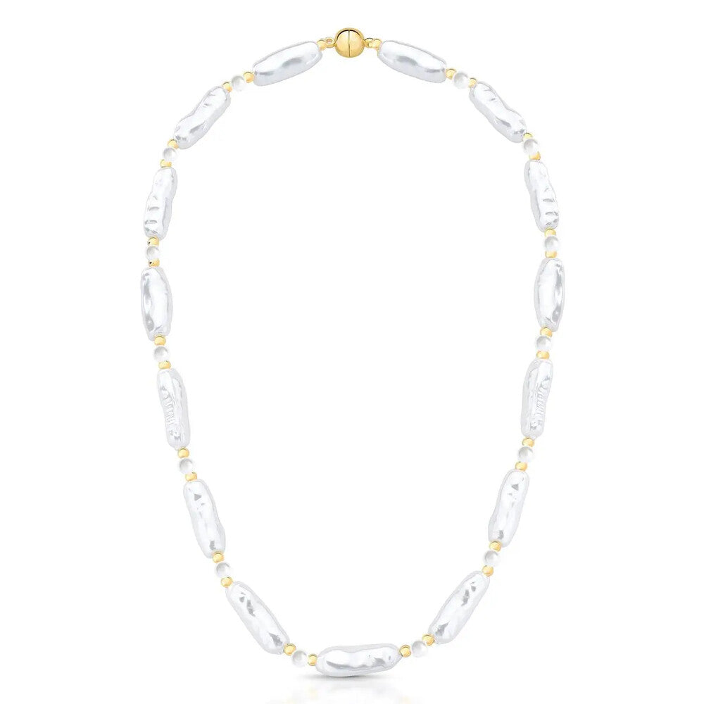 Colar Pearl Soft pérola barroca shell ouro