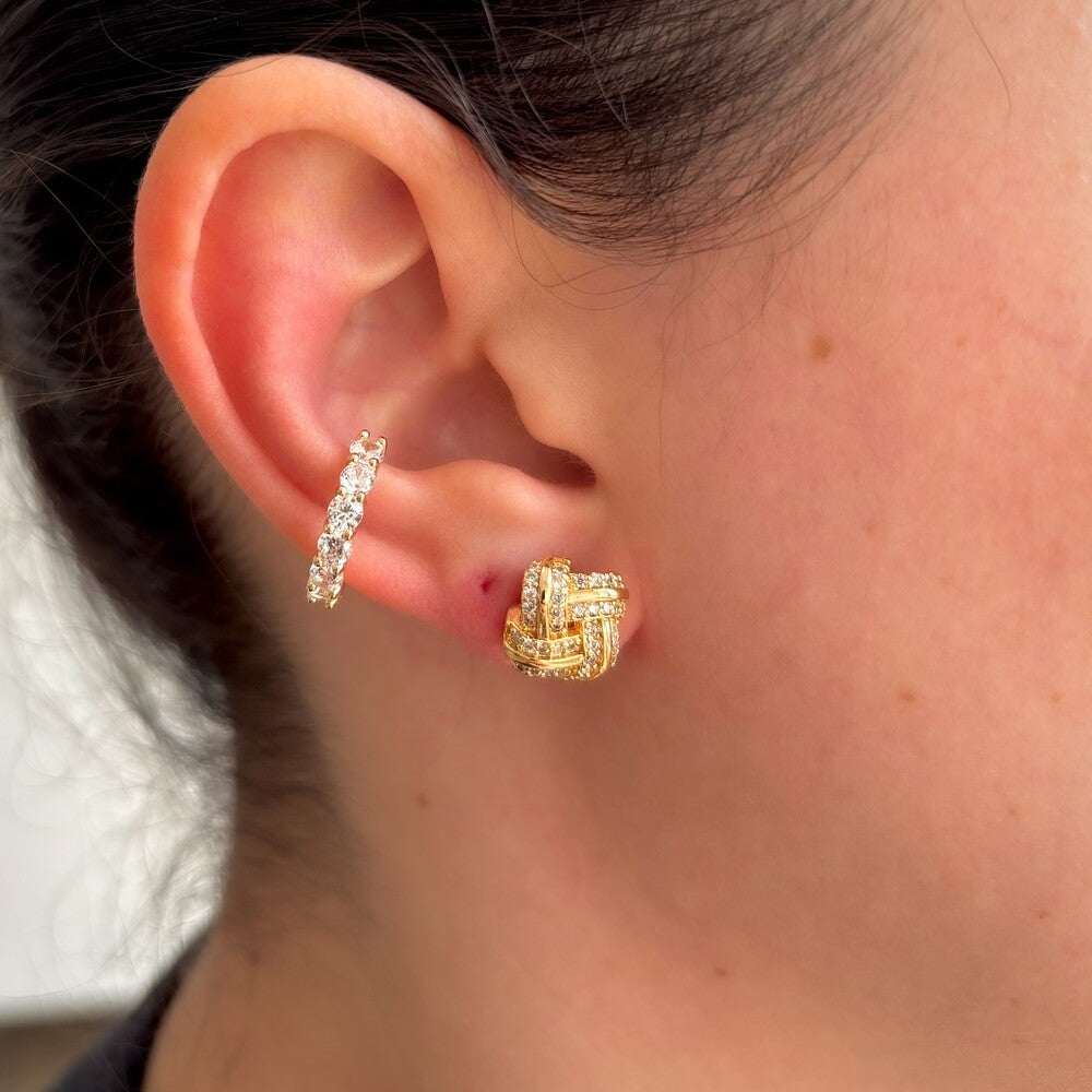 Piercing fake Sandy zircônias brancas ouro - foto 2