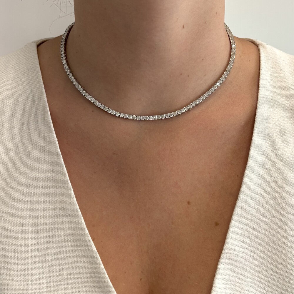 Colar riviera Moissanite 10 pontos prata 925 (40cm) - foto 2