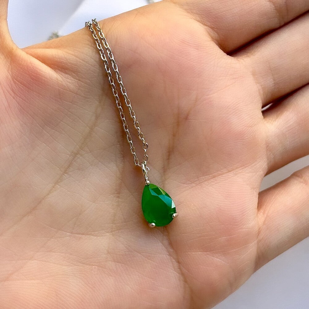 Colar gota Petit esmeralda fusion ródio branco - foto 3