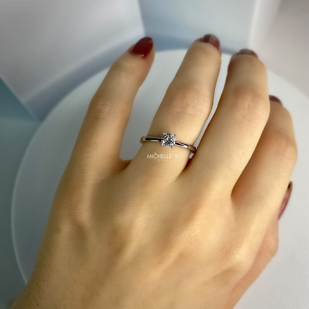 Anel solitário Delicate zircônia branca prata 925 - foto 2