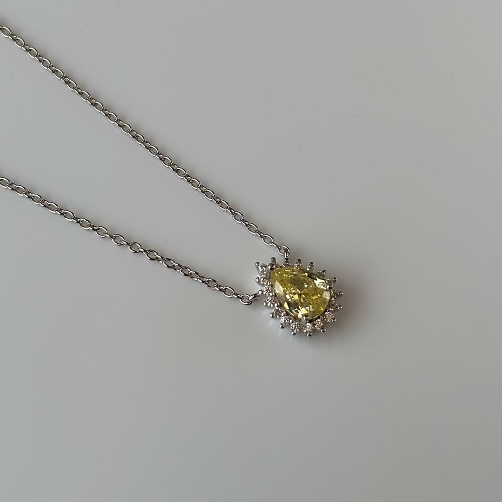 Colar Zoey gota zircônia fancy yellow prata 925 - foto 3