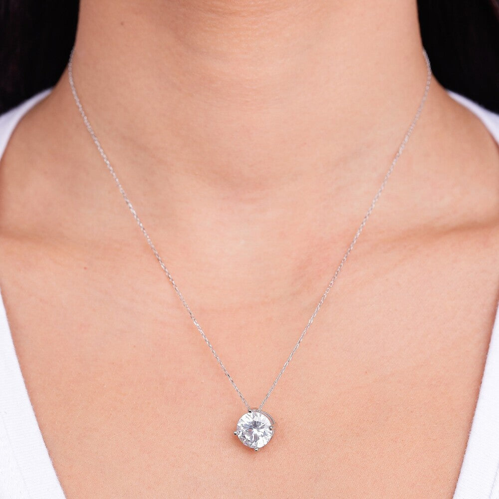 Conjunto ponto de luz zircônia prata 925 (10mm)