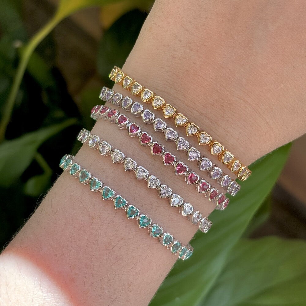 Pulseira riviera Taylor zircônias rosa ródio branco - foto 2