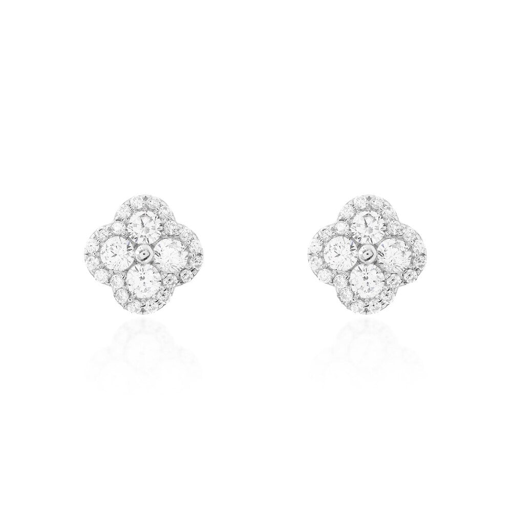 Brinco Fiorella zircônias brancas prata 925
