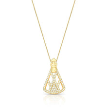 Colar pingente vazado Nossa Senhora Aparecida zircônias ouro