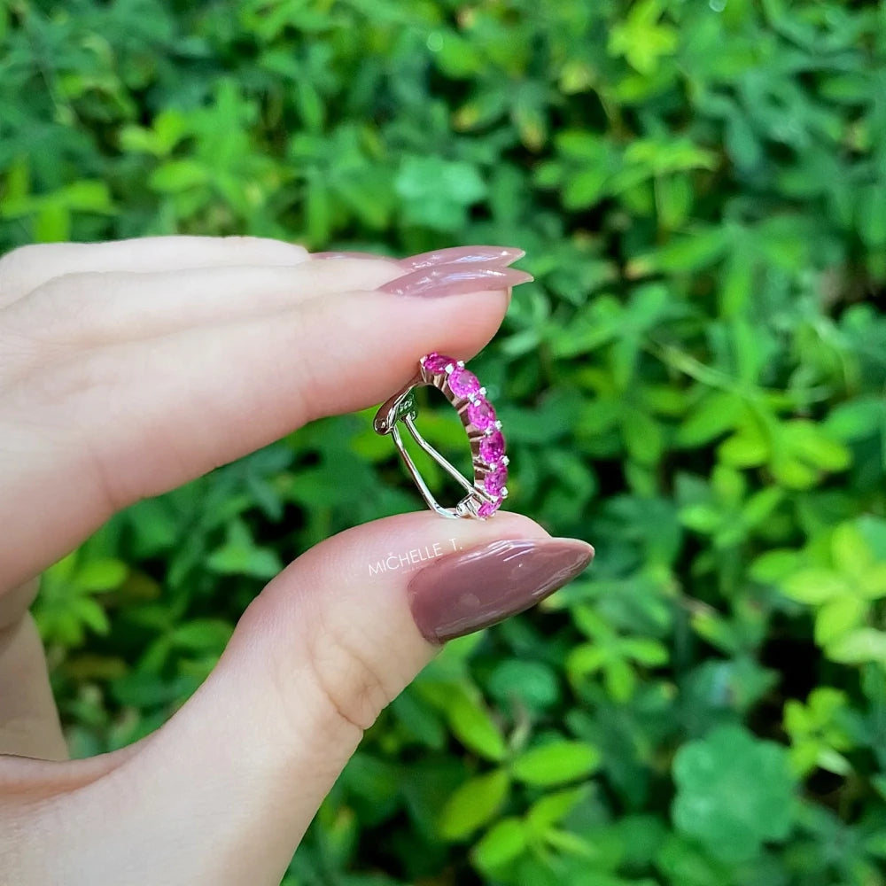 Piercing fake Maya zircônias turmalina pink prata 925 - foto 3