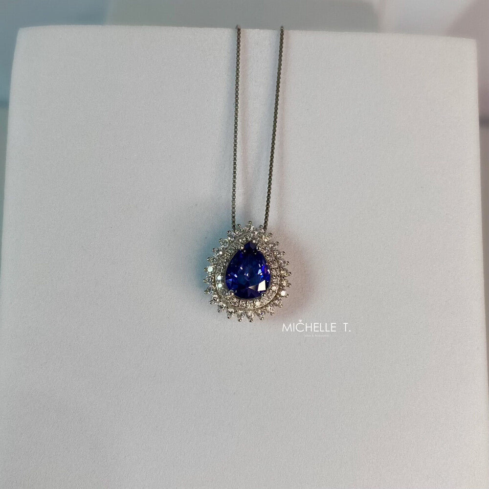 Colar gota Holly zircônia tanzanita prata 925 - foto 5