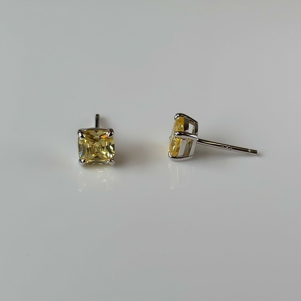 Brinco Tess zircônia fancy yellow prata 925 (6mm) - foto 4