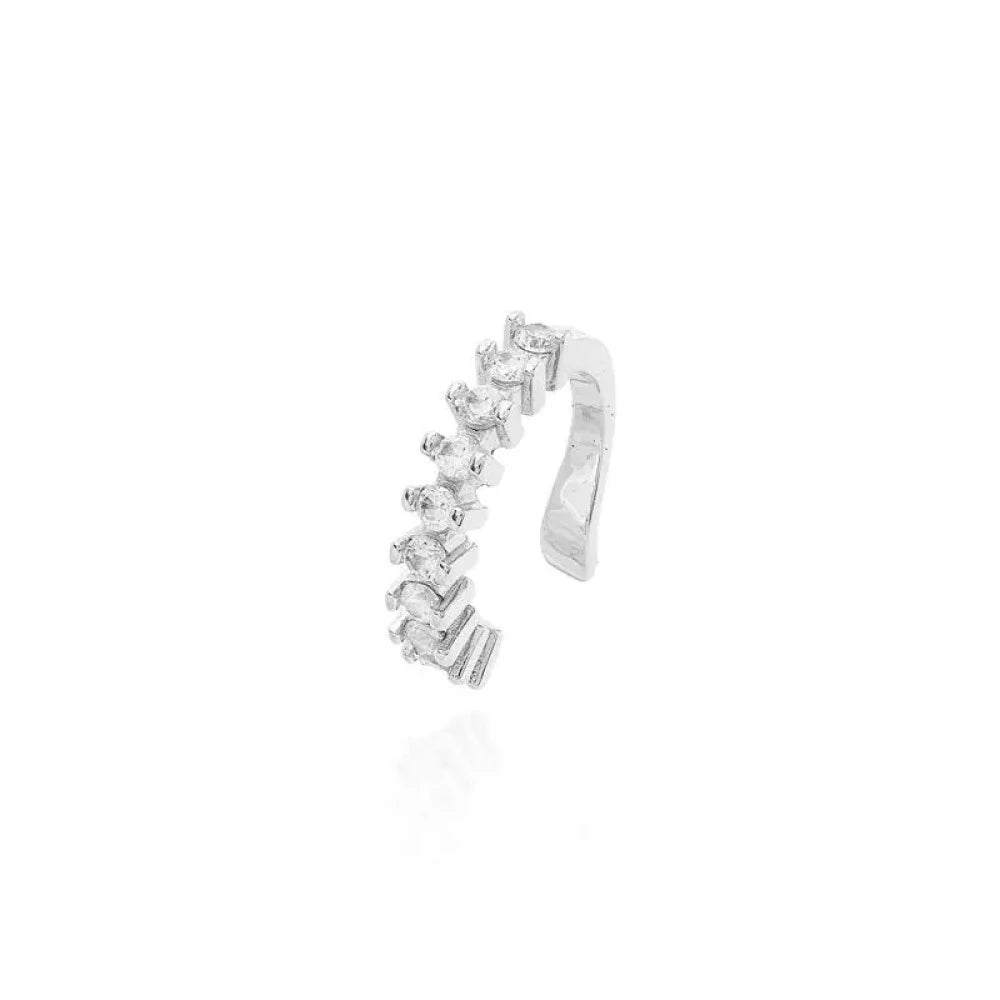 Piercing fake Mica zircônias brancas ródio branco