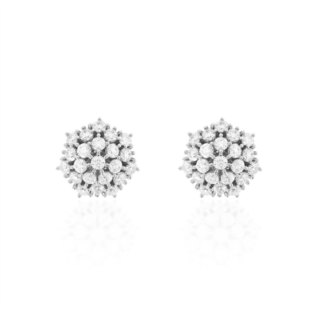 Brinco Eloise cravejado Moissanite prata 925