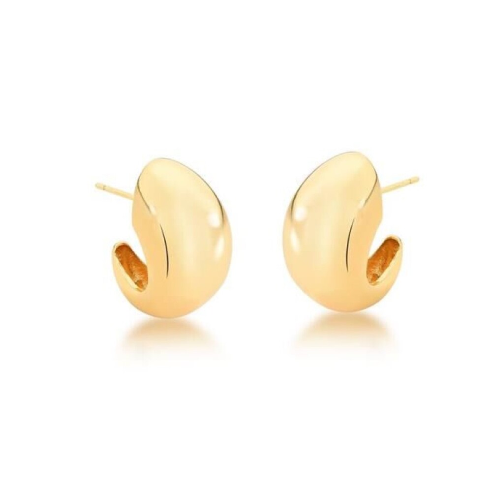 Brinco Raissa meia argola bold ouro