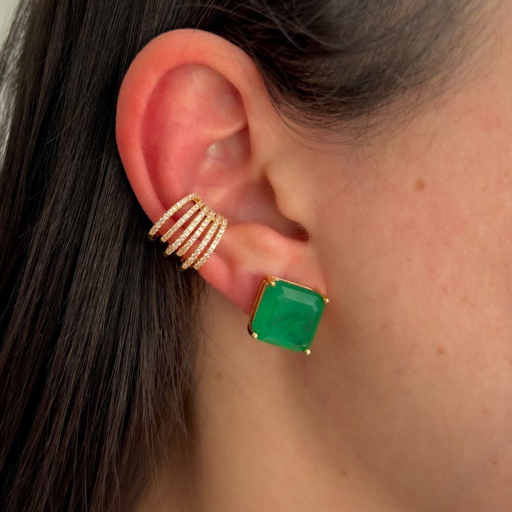 Piercing fake Bruna cravejado com zircônias ouro - foto 2