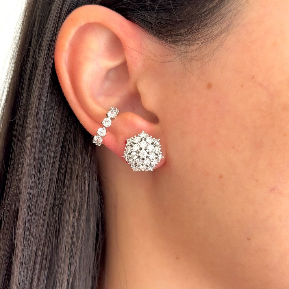 Brinco Eloise cravejado Moissanite prata 925 - foto 2