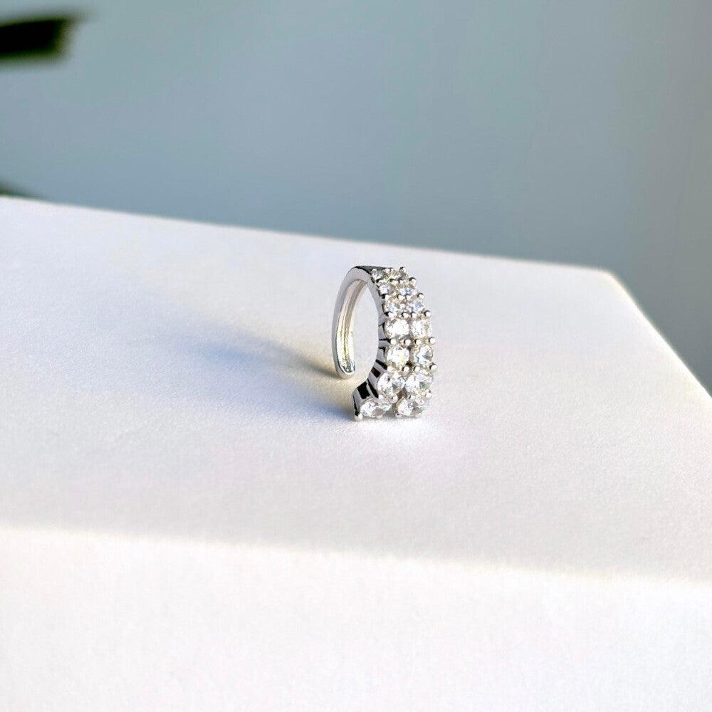 Piercing fake Laís zircônias brancas prata 925 - foto 4