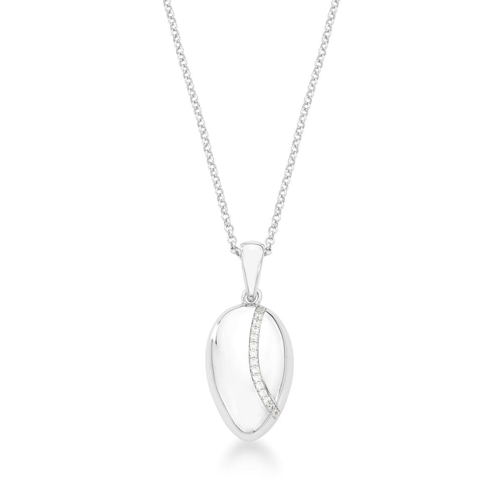 Colar oval Meg cravejado zircônias ródio branco