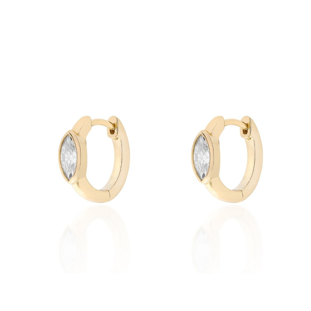 Brinco Jack argola Moissanite prata 925 banho ouro