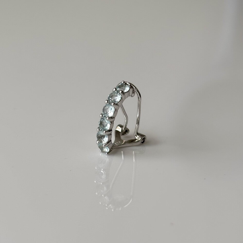 Piercing fake Maya zircônias água marinha prata 925 - foto 4