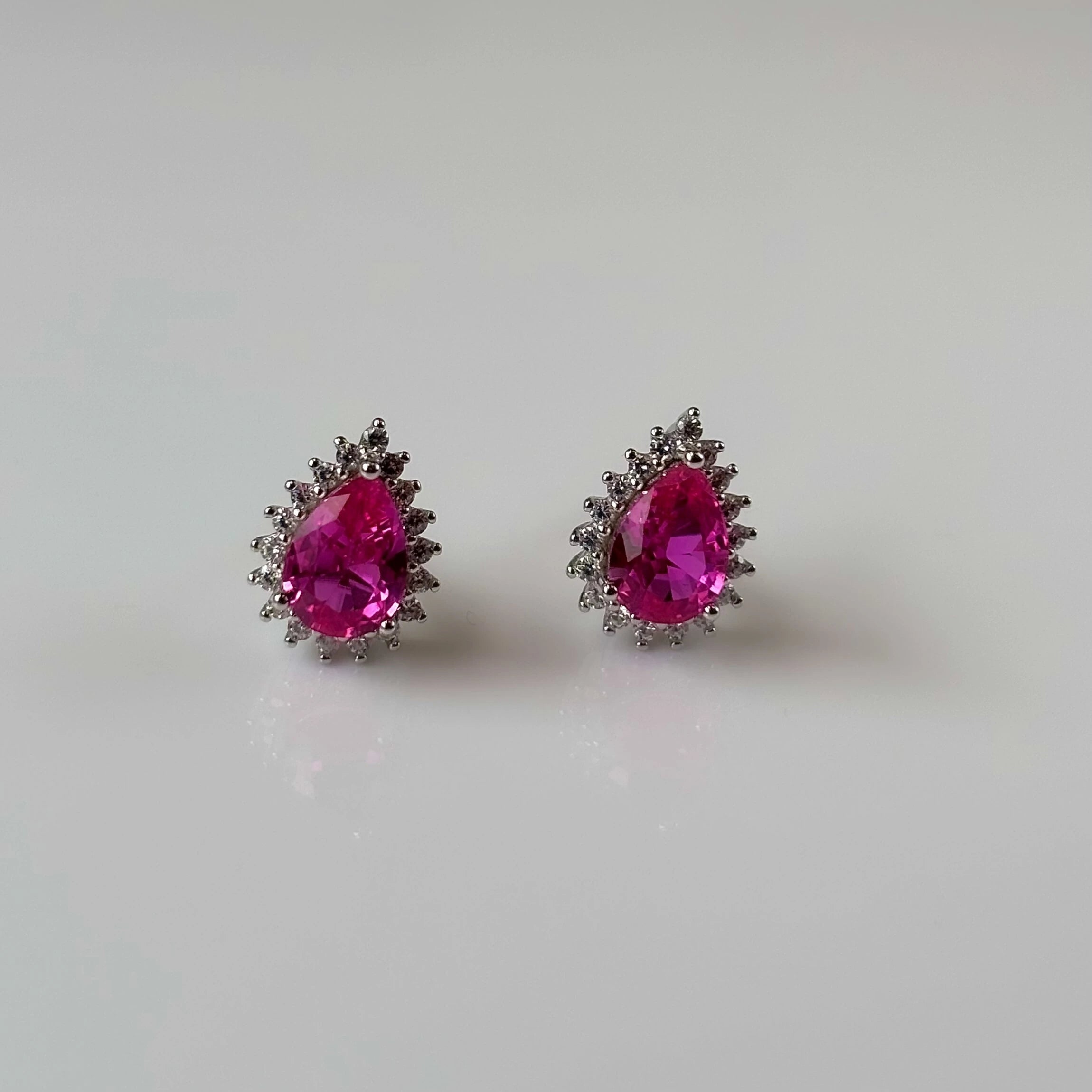 Brinco Zoey gota zircônia turmalina pink prata 925 - foto 4