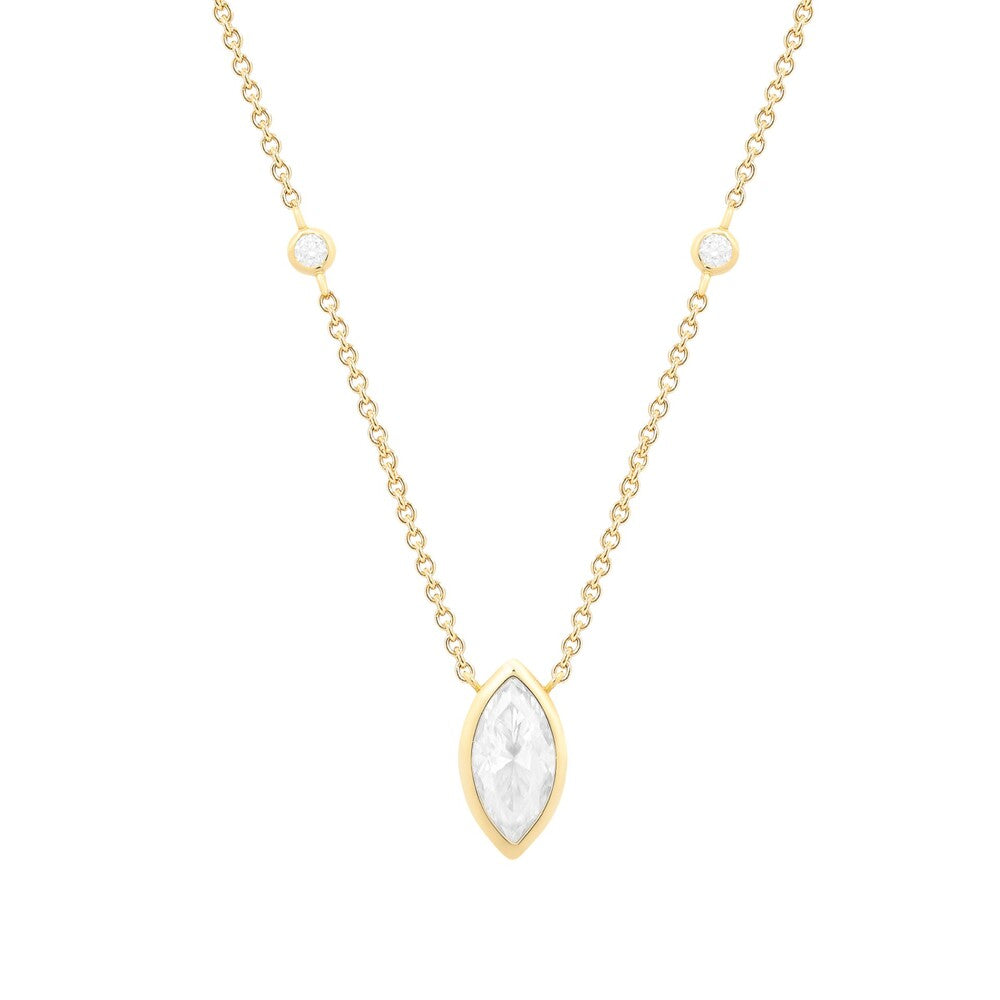 Colar Jack Moissanite prata 925 banho ouro