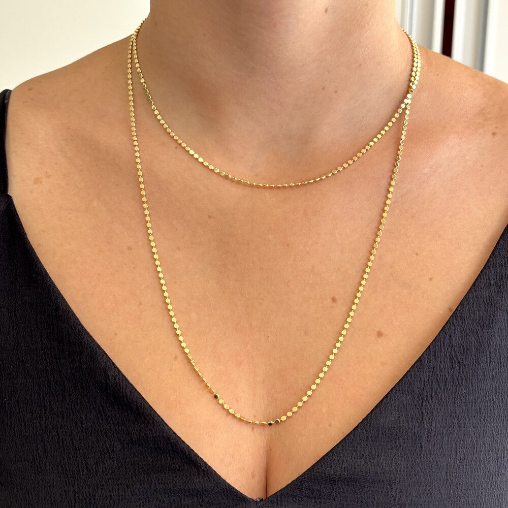 Colar Urban bolinhas lisas achatadas ouro (45cm) - foto 2