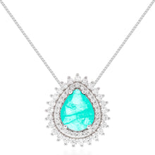 Colar gota Holly esmeralda colombiana fusion prata 925