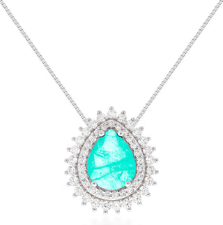 Colar gota Holly esmeralda colombiana fusion prata 925