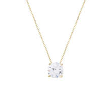 Colar ponto de luz zircônia branca prata 925 banho ouro (10mm)
