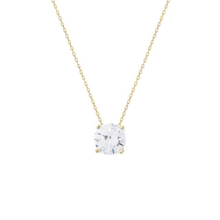 Colar ponto de luz zircônia branca prata 925 banho ouro (10mm)