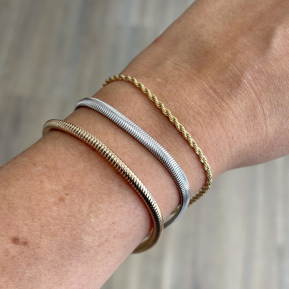 Pulseira malha entrelaçada cordão baiano ouro (2mm) - foto 3