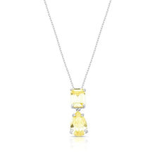 Colar Aurora zircônias fancy yellow ródio branco