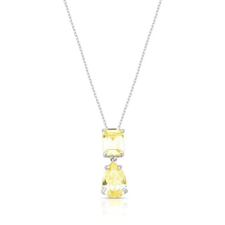 Colar Aurora zircônias fancy yellow ródio branco