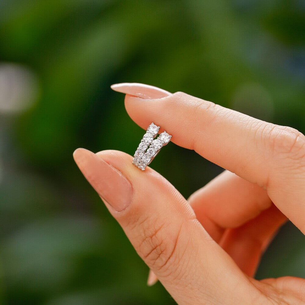Piercing fake Laís zircônias brancas prata 925 - foto 3