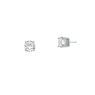 Brinco redondo zircônia branca ródio branco (4mm)