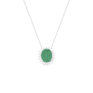 Colar mini Intense oval esmeralda fusion prata 925