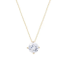 Colar ponto de luz zircônia branca ouro (8mm)